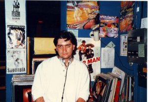 Andrew Wood in the Heaven DJ box